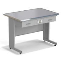 Стол приборный с ящиками и электрикой ЭКРОС 1200х800х900 мм, раб. поверхность - МОНОЛИТНЫЙ КЕРАМОГРАНИТ с НС бортиком