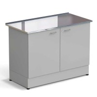 Стол-тумба ЭКРОС 1200х600х900 мм 2 двери, раб. поверхность - НЕРЖАВЕЮЩАЯ СТАЛЬ