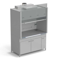 Шкаф вытяжной с подводом воды и ВЗБ светильником 1500х900х2145 мм, раб. поверхность - МОНОЛИТНЫЙ КЕРАМОГРАНИТ