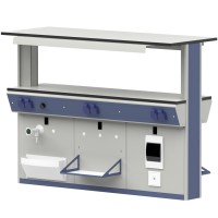 Стеллаж сервисный к островному столу ЛАБ-PRO ССО 120.45.90