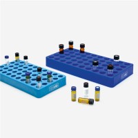 Штатив ISOLAB для виал Ø 11,60 мм, 50 ячеек (5 x 10), синий, поликарбонат