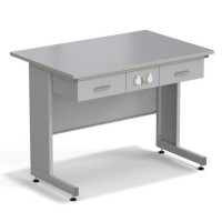 Стол приборный с ящиками и электрикой ЭКРОС 1200х800х900 мм, раб. поверхность - МОНОЛИТНЫЙ КЕРАМОГРАНИТ с ПВХ кромкой