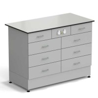 Стол-тумба ЭКРОС 1200х600х900 мм 2 ящика + 3 ящика + 3 ящика с электрикой, раб. поверхность - LABGRADE