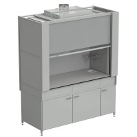 Шкаф вытяжной с коконом из стеклопластика с водой с ВЗБ светильником 1800х820х2240 мм, раб. поверхность - LABGRADE