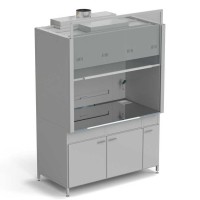 Шкаф вытяжной с подводом воды и ВЗБ светильником 1500х900х2145 мм, раб. поверхность - НЕРЖАВЕЮЩАЯ СТАЛЬ