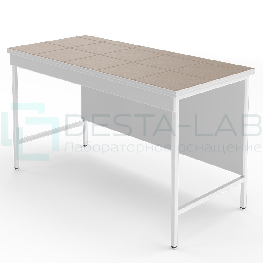 Высокий лабораторный стол со столешницей из керамогранитной плитки НВ-1500 ЛКв