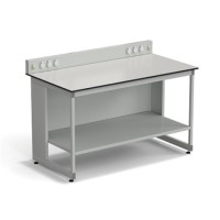 Стол для хроматографа ЭКРОС 1500х800х900/1030 мм с сервисной панелью и полкой, раб. поверхность - LABGRADE