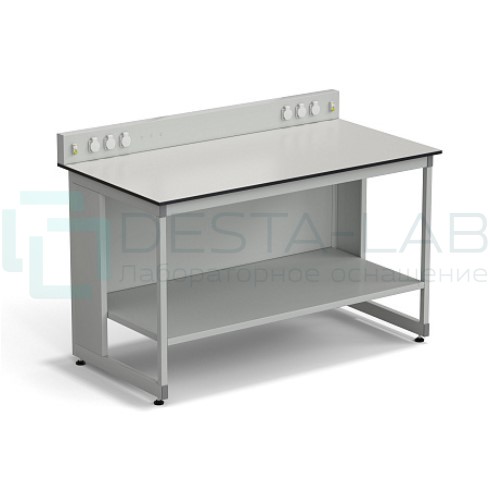 Стол для хроматографа ЭКРОС 1500х800х900/1030 мм с сервисной панелью и полкой, раб. поверхность - LABGRADE