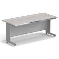 Стол пристенный ЭКРОС 1800х800х750 мм, раб. поверхность - КЕРАМИКА с НС бортиком