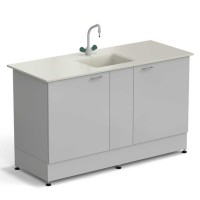 Стол-мойка ЭКРОС 1500х600х900 мм, чаша полипропилен по центру, раб. поверхность - ПОЛИПРОПИЛЕН