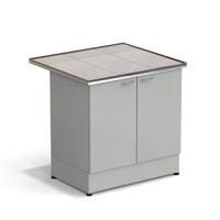 Стол-тумба ЭКРОС 900х800х900 мм 2 двери, раб. поверхность - КЕРАМИКА с НС бортиком