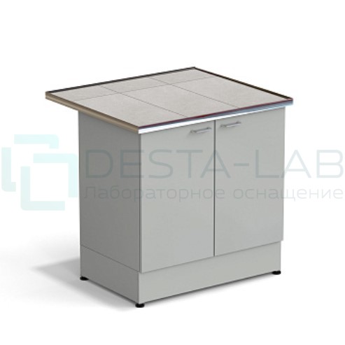 Стол-тумба ЭКРОС 900х800х900 мм 2 двери, раб. поверхность - КЕРАМИКА с НС бортиком