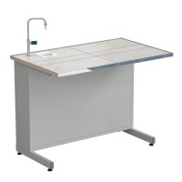 Стол демонстрационный с подводом воды 1212х750х900, раб. поверхность - КЕРАМИКА