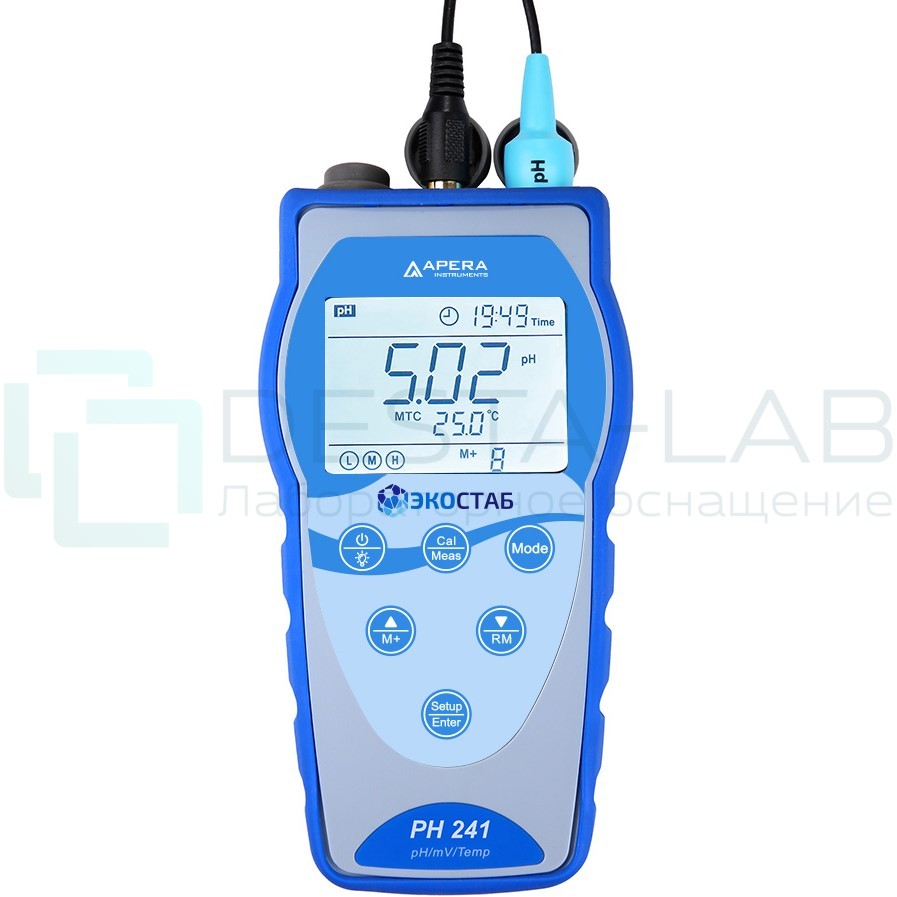 Портативный рН-метр с GLP ЭКОСТАБ PH241-00 (без электрода)