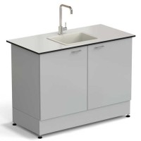 Стол-мойка ЭКРОС 1200х600х900 мм, чаша полипропилен по центру, раб. поверхность - LABGRADE