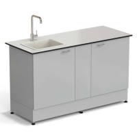 Стол-мойка ЭКРОС 1500х600х900 мм, чаша полипропилен слева, раб. поверхность - LABGRADE