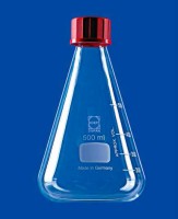 Колба Эрленмейера Lenz 1000 мл, GL32, с крышкой, стекло