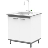 Стол-мойка на опорной тумбе из металла ЛАБ-М МО МЕ 80.65.90 С20