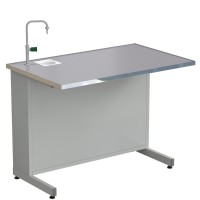 Стол демонстрационный с подводом воды 1212х750х900, раб. поверхность - МОНОЛИТНЫЙ КЕРАМОГРАНИТ