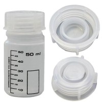 Банка для реактивов 50 мл., с черной град., шир/горл, с крышкой, п/п, LAMAPLAST