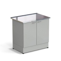 Стол-тумба ЭКРОС 900х600х900 мм 2 двери, раб. поверхность - НЕРЖАВЕЮЩАЯ СТАЛЬ
