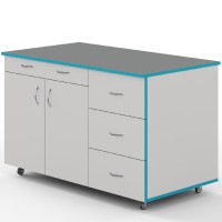 Подкатной модуль ТДЯ НВК 1200 для титровального стола СТ НВК 1200 ПЛАСТ (1090×600×700)