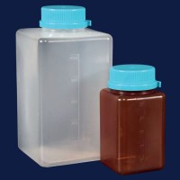 Бутыль квадратная ISOLAB 1000 мл, c винтовой крышкой, стерильная, балковая упаковка, коричневый PP