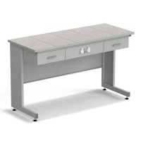 Стол приборный с ящиками и электрикой ЭКРОС 1500х600х900 мм, раб. поверхность - КЕРАМИКА с ПВХ кромкой