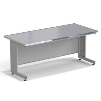 Стол пристенный ЭКРОС 1800х800х750 мм, раб. поверхность - МОНОЛИТНЫЙ КЕРАМОГРАНИТ с НС бортиком