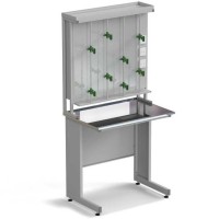 Стол титровальный ЭКРОС 900х600х750/1735 мм, раб. поверхность - НЕРЖАВЕЮЩАЯ СТАЛЬ