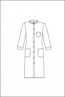 Халат лабораторный женский, хлопок/полиэстер, прямой, белый, 1 шт., ЛТО