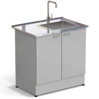 Стол-мойка ЭКРОС 900х600х900 мм, чаша нержавеющая сталь справа, раб. поверхность - НЕРЖАВЕЮЩАЯ СТАЛЬ