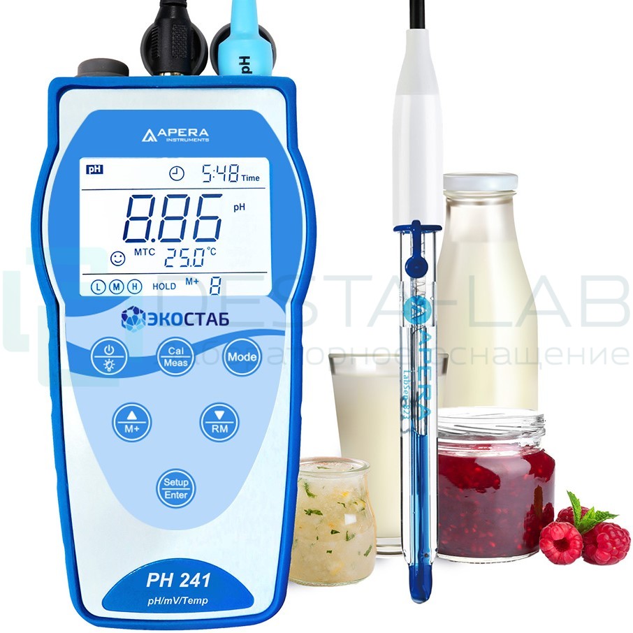 Портативный рН-метр с GLP ЭКОСТАБ PH241DP (для молока)