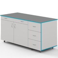 Подкатной модуль ТДЯ НВК 1500 для титровального стола СТ НВК 1500 ПЛАСТ (1390×600×700)