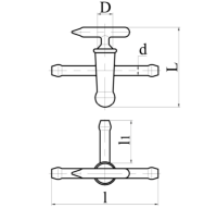 Кран вакуумный 3-х ходовой 14,5 эскиз 4-40