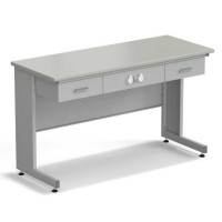 Стол приборный с ящиками и электрикой ЭКРОС 1500х600х900 мм, раб. поверхность - ЛАМИНАТ СЕРЫЙ