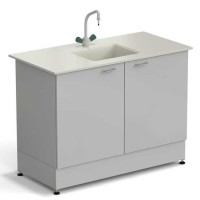 Стол-мойка ЭКРОС 1200х600х900 мм, чаша полипропилен по центру, раб. поверхность - ПОЛИПРОПИЛЕН