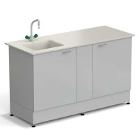 Стол-мойка ЭКРОС 1500х600х900 мм, чаша полипропилен слева, раб. поверхность - ПОЛИПРОПИЛЕН