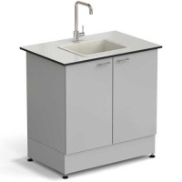 Стол-мойка ЭКРОС 900х600х900 мм, чаша полипропилен по центру , раб. поверхность - LABGRADE