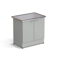 Стол-тумба ЭКРОС 900х600х900 мм 2 двери, раб. поверхность - МОНОЛИТНЫЙ КЕРАМОГРАНИТ с НС бортиком