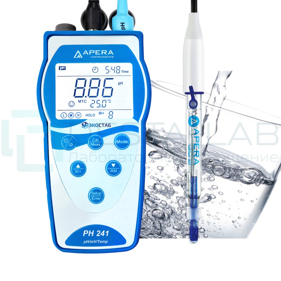 Портативный рН-метр с GLP ЭКОСТАБ PH241PW (для чистой воды)