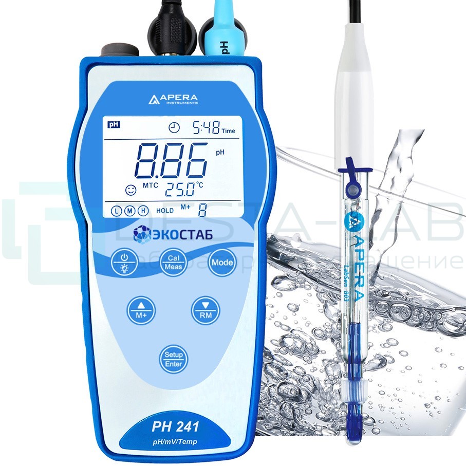 Портативный рН-метр с GLP ЭКОСТАБ PH241PW (для чистой воды)