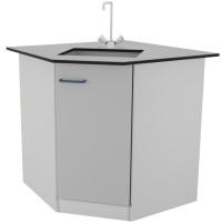 Угловой стол-мойка ЛАБ-PRO МОУ 90/65.90/65.90 TV