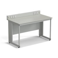 Стол для хроматографа ЭКРОС 1500х800х900/1030 мм с сервисной панелью, раб. поверхность - ЛАМИНАТ СЕРЫЙ