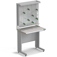 Стол титровальный ЭКРОС 900х600х900/1885 мм, раб. поверхность - КЕРАМИКА с НС бортиком