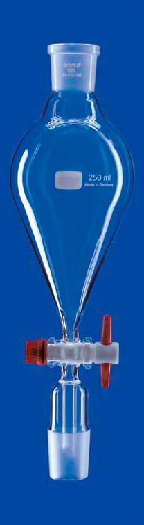 Воронка капельная коническая Lenz 1000 мл, без градуировки, PTFE кран, стекло
