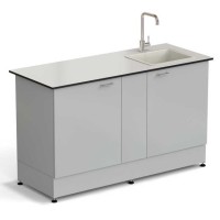 Стол-мойка ЭКРОС 1500х600х900 мм, чаша полипропилен справа, раб. поверхность - LABGRADE