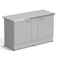 Стол-тумба ЭКРОС 1500х600х900 мм 2 двери, раб. поверхность - КЕРАМИКА с НС бортиком