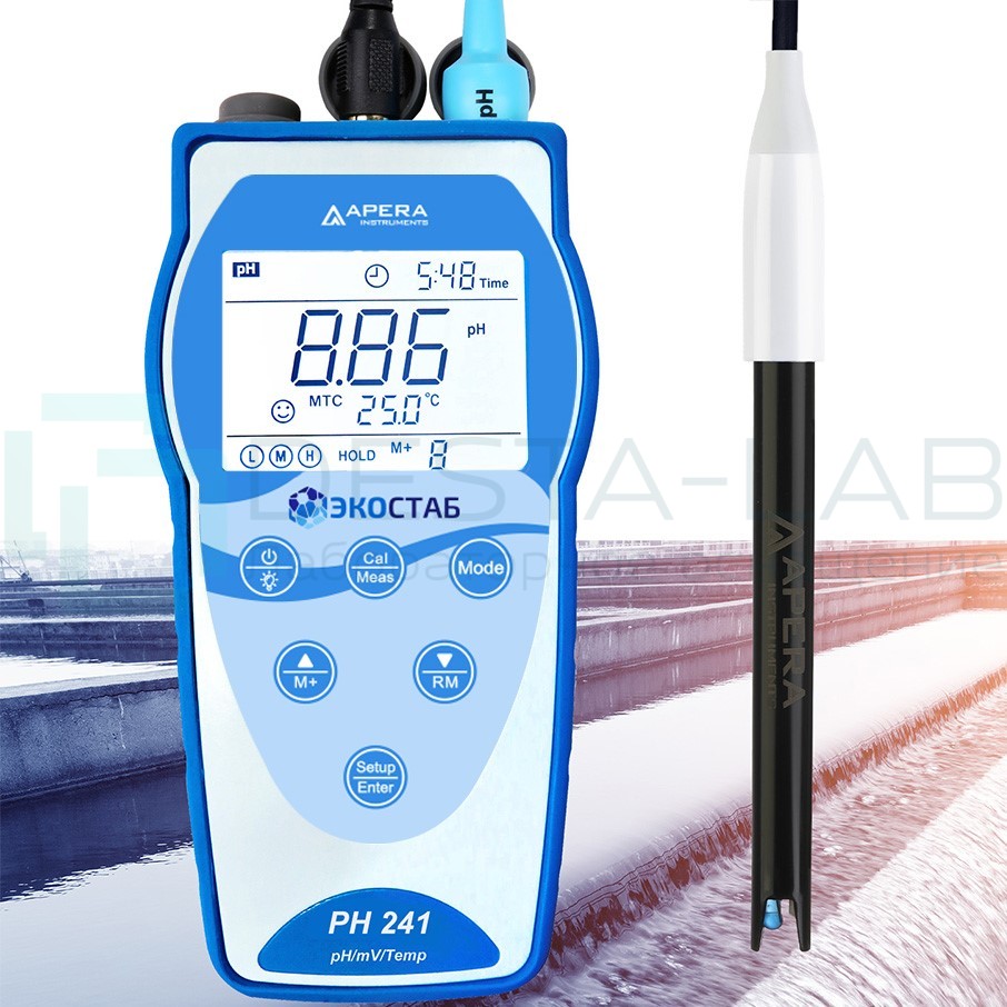 Портативный рН-метр с GLP ЭКОСТАБ PH241WW (для стоков)