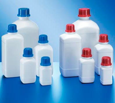 Бутыль Kautex узкогорлая 1000 мл, HDPE, квадратная, Ø 32 мм, естественный цвет, без крышки